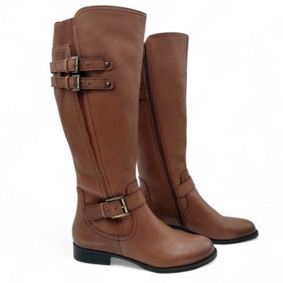 Naturalizer Women's Size 8 Jessie Banana Bread Leather Wide Calf Knee High Boot - Picture 2 of 15